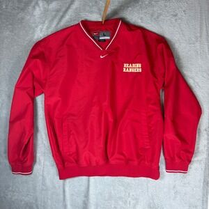 Nike Jacket Mens L Reading Rangers V-Neck Pullover Windbreaker Red Sportswear